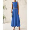 imageBTFBM Two Piece Skirt Set For Women 2025 Spring Summer Outfits Sleeveless Tank Top Elastic Waist Flowy Long Maxi SkirtsBlue