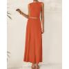 imageBTFBM Two Piece Skirt Set For Women 2025 Spring Summer Outfits Sleeveless Tank Top Elastic Waist Flowy Long Maxi SkirtsBrick Red
