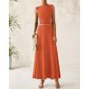 imageBTFBM Two Piece Skirt Set For Women 2025 Spring Summer Outfits Sleeveless Tank Top Elastic Waist Flowy Long Maxi SkirtsBrick Red