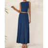 imageBTFBM Two Piece Skirt Set For Women 2025 Spring Summer Outfits Sleeveless Tank Top Elastic Waist Flowy Long Maxi SkirtsDark Blue