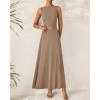 imageBTFBM Two Piece Skirt Set For Women 2025 Spring Summer Outfits Sleeveless Tank Top Elastic Waist Flowy Long Maxi SkirtsKhaki