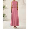 imageBTFBM Two Piece Skirt Set For Women 2025 Spring Summer Outfits Sleeveless Tank Top Elastic Waist Flowy Long Maxi SkirtsPink