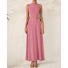 imageBTFBM Two Piece Skirt Set For Women 2025 Spring Summer Outfits Sleeveless Tank Top Elastic Waist Flowy Long Maxi SkirtsPink