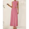 imageBTFBM Two Piece Skirt Set For Women 2025 Spring Summer Outfits Sleeveless Tank Top Elastic Waist Flowy Long Maxi SkirtsPink