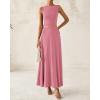 imageBTFBM Two Piece Skirt Set For Women 2025 Spring Summer Outfits Sleeveless Tank Top Elastic Waist Flowy Long Maxi SkirtsPink