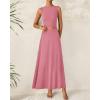 imageBTFBM Two Piece Skirt Set For Women 2025 Spring Summer Outfits Sleeveless Tank Top Elastic Waist Flowy Long Maxi SkirtsPink