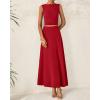 imageBTFBM Two Piece Skirt Set For Women 2025 Spring Summer Outfits Sleeveless Tank Top Elastic Waist Flowy Long Maxi SkirtsRed