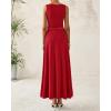 imageBTFBM Two Piece Skirt Set For Women 2025 Spring Summer Outfits Sleeveless Tank Top Elastic Waist Flowy Long Maxi SkirtsRed