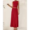 imageBTFBM Two Piece Skirt Set For Women 2025 Spring Summer Outfits Sleeveless Tank Top Elastic Waist Flowy Long Maxi SkirtsRed