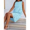 imageBTFBM Women Hollow Out Circle Embroidered Mini Dresses 2025 Summer Casual Sleeveless Vacation Party Cocktail Tank DressLight Blue