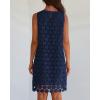 imageBTFBM Women Hollow Out Circle Embroidered Mini Dresses 2025 Summer Casual Sleeveless Vacation Party Cocktail Tank DressNavy