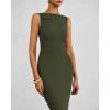 imageBTFBM Women Summer 2025 Bodycon Maxi Dress Sleeveless Ruched Mesh Elegant Cocktail Party Formal Wedding Guest DressesArmy Green