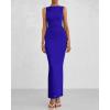 imageBTFBM Women Summer 2025 Bodycon Maxi Dress Sleeveless Ruched Mesh Elegant Cocktail Party Formal Wedding Guest DressesBright Blue