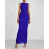 imageBTFBM Women Summer 2025 Bodycon Maxi Dress Sleeveless Ruched Mesh Elegant Cocktail Party Formal Wedding Guest DressesBright Blue