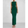 imageBTFBM Women Summer 2025 Bodycon Maxi Dress Sleeveless Ruched Mesh Elegant Cocktail Party Formal Wedding Guest DressesGreen
