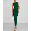 imageBTFBM Women Summer 2025 Bodycon Maxi Dress Sleeveless Ruched Mesh Elegant Cocktail Party Formal Wedding Guest DressesGreen