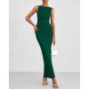 imageBTFBM Women Summer 2025 Bodycon Maxi Dress Sleeveless Ruched Mesh Elegant Cocktail Party Formal Wedding Guest DressesGreen