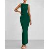 imageBTFBM Women Summer 2025 Bodycon Maxi Dress Sleeveless Ruched Mesh Elegant Cocktail Party Formal Wedding Guest DressesGreen
