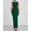 imageBTFBM Women Summer 2025 Bodycon Maxi Dress Sleeveless Ruched Mesh Elegant Cocktail Party Formal Wedding Guest DressesGreen