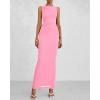 imageBTFBM Women Summer 2025 Bodycon Maxi Dress Sleeveless Ruched Mesh Elegant Cocktail Party Formal Wedding Guest DressesPink