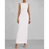 imageBTFBM Women Summer 2025 Bodycon Maxi Dress Sleeveless Ruched Mesh Elegant Cocktail Party Formal Wedding Guest DressesWhite
