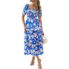 Floral Blue White