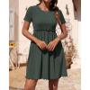 imageBTFBM Summer Spring Dresses for Women 2025 Beach Vacation Casual Ribbed Crewneck Short Sleeve Swing Mini Maternity DressArmy Green
