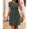 imageBTFBM Summer Spring Dresses for Women 2025 Beach Vacation Casual Ribbed Crewneck Short Sleeve Swing Mini Maternity DressArmy Green
