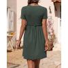 imageBTFBM Summer Spring Dresses for Women 2025 Beach Vacation Casual Ribbed Crewneck Short Sleeve Swing Mini Maternity DressArmy Green