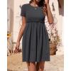imageBTFBM Summer Spring Dresses for Women 2025 Beach Vacation Casual Ribbed Crewneck Short Sleeve Swing Mini Maternity DressDark Grey
