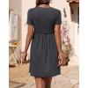 imageBTFBM Summer Spring Dresses for Women 2025 Beach Vacation Casual Ribbed Crewneck Short Sleeve Swing Mini Maternity DressDark Grey