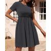 imageBTFBM Summer Spring Dresses for Women 2025 Beach Vacation Casual Ribbed Crewneck Short Sleeve Swing Mini Maternity DressDark Grey