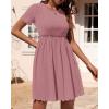 imageBTFBM Summer Spring Dresses for Women 2025 Beach Vacation Casual Ribbed Crewneck Short Sleeve Swing Mini Maternity DressPink