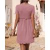 imageBTFBM Summer Spring Dresses for Women 2025 Beach Vacation Casual Ribbed Crewneck Short Sleeve Swing Mini Maternity DressPink