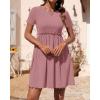 imageBTFBM Summer Spring Dresses for Women 2025 Beach Vacation Casual Ribbed Crewneck Short Sleeve Swing Mini Maternity DressPink