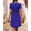 imageBTFBM Summer Spring Dresses for Women 2025 Beach Vacation Casual Ribbed Crewneck Short Sleeve Swing Mini Maternity DressRoyal Blue