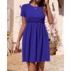 imageBTFBM Summer Spring Dresses for Women 2025 Beach Vacation Casual Ribbed Crewneck Short Sleeve Swing Mini Maternity DressRoyal Blue