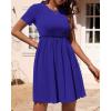 imageBTFBM Summer Spring Dresses for Women 2025 Beach Vacation Casual Ribbed Crewneck Short Sleeve Swing Mini Maternity DressRoyal Blue