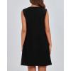 imageBTFBM Womens Summer Mini Dress 2025 Sleeveless Crew Neck Cute Bow Tie Front Flowy Pleated Casual Short Dresses PocketsBlack