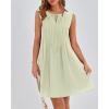imageBTFBM Womens Summer Mini Dress 2025 Sleeveless Crew Neck Cute Bow Tie Front Flowy Pleated Casual Short Dresses PocketsLight Green