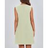 imageBTFBM Womens Summer Mini Dress 2025 Sleeveless Crew Neck Cute Bow Tie Front Flowy Pleated Casual Short Dresses PocketsLight Green