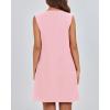 imageBTFBM Womens Summer Mini Dress 2025 Sleeveless Crew Neck Cute Bow Tie Front Flowy Pleated Casual Short Dresses PocketsPink