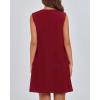 imageBTFBM Womens Summer Mini Dress 2025 Sleeveless Crew Neck Cute Bow Tie Front Flowy Pleated Casual Short Dresses PocketsRed