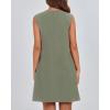 imageBTFBM Womens Summer Mini Dress 2025 Sleeveless Crew Neck Cute Bow Tie Front Flowy Pleated Casual Short Dresses PocketsSage Green