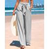imageBTFBM Womens Striped Wide Leg Pants Dressy High Waist Trousers Business Casual Loose Flowy Tie Knot Palazzo PantsBlack