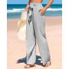 imageBTFBM Womens Striped Wide Leg Pants Dressy High Waist Trousers Business Casual Loose Flowy Tie Knot Palazzo PantsBlack