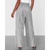 imageBTFBM Womens Striped Wide Leg Pants Dressy High Waist Trousers Business Casual Loose Flowy Tie Knot Palazzo PantsBlack