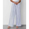 imageBTFBM Womens Striped Wide Leg Pants Dressy High Waist Trousers Business Casual Loose Flowy Tie Knot Palazzo PantsBlue