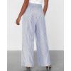 imageBTFBM Womens Striped Wide Leg Pants Dressy High Waist Trousers Business Casual Loose Flowy Tie Knot Palazzo PantsBlue