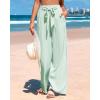 imageBTFBM Womens Striped Wide Leg Pants Dressy High Waist Trousers Business Casual Loose Flowy Tie Knot Palazzo PantsGreen